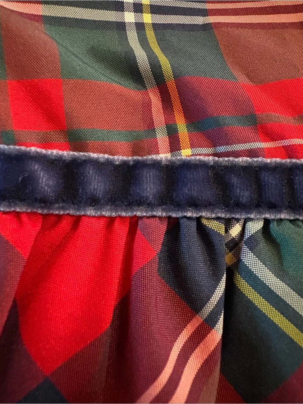Vineyard Vines Girls Plaid Ruffle Skirt | Velvet Trim | Size M (10-12) | Lined